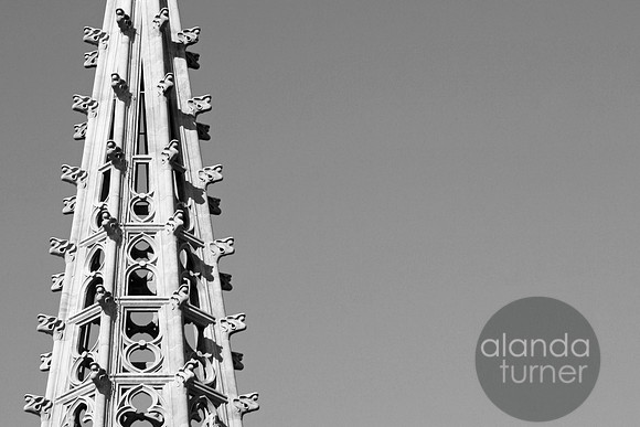 Sagrada Familia Spire BW