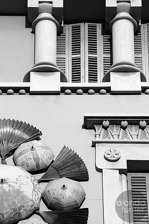 Fans Umbrellas Pillars & Shutters BW